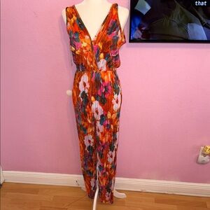 Colorful floral 12th Tribe Sleeveless Jumpsuit